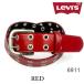  красный Levi's 6911 двойной булавка ремень кожзаменитель ширина 4 мужской женский 