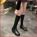  jockey boots lady's long boots reverse side nappy low heel knee high boots beautiful legs knees height imitation leather leather style casual commuting te-to.....