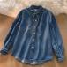  блуза женский s рубашка Denim .. воротник оборка лента bow Thai длинный рукав весна весна одежда модный простой casual ходить на работу надеты тоже самый 