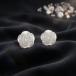 [ взрослый симпатичный ] зажим тип серьги белый цветок. серьги белый круг . белый цвет .. роза .... узор симпатичный retro elegant роза rose 