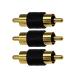 YFFSFDC RCA мужской to RCA мужской трансляция адаптер 3 шт. комплект позолоченный RCA коннектор RCA штекер удлинение адаптер изображение, звук AV для 
