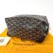 GOYARD Goyard клатч боулинг 25 туалет ta Lee сумка Goyard DIN парусина кожа черный Франция производства [ б/у ]