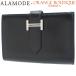  Hermes Bear n Mini card-case 2. folding coin case bok scarf black black silver metal fittings *M stamp 40802075378[ a la mode ]