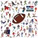  American football american football Ame foot football rice type . lamp armour lamp seal sticker 50 sheets JLYB