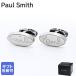  Paul Smith кафф links запонки кнопка Logo signature мужской серебряный белый CUFF MLOGO 02 Британия 