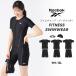 Reebok Reebok фитнес купальный костюм купальная шапочка защитные очки комплект женский раздельный сорван предотвращение короткий рукав LL L M симпатичный простой 315757