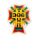 DOGTOWN собака Town CROSS LOGO RASTA 5.1cm стикер наклейка 