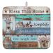 [ параллель импортные товары ]LIFEMUSION Farmhouse Teal Brown Wood Dish Drying Mat for Kitchen