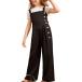 ¹͢ʡSHENHE Girl's Sleeveless Button High Waisted Wide Leg Suspender