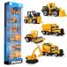 Gimilife Construction Vehicles, Kid Engineerin Toy Truck Cars 6 Pcs,Toddlers Friction Powered Push Mini Toy Cars,Assorted Play Vehicles Best