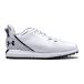  Under Armor golf shoes HOVR DRIVE SPIKELESS WIDE 3025079 men's Golf shoe race type spike less white × gray UNDER ARMOUR