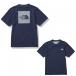  North Face men's running short sleeves T-shirt S/S Jacquard Square Logo Crew(ja card square ) NT12192 NY : navy THE NORTH FACE