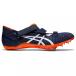  Asics CYBERBLADE 16 Cyber лезвие 16 1093A134 мужской дамский наземный / бег наземный шиповки 2E : темно-синий × белый asics