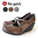 Re:getA R-241 Cross ремень высокий Wedge туфли-лодочки входить . тип церемония окончания .. надеть обувь ........ новый жизнь День матери 