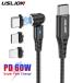 USLION Type C to Lightning Cable PD 60W 3A Quick Charge USB-C Fast Charging