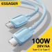 Essager USB C To Type C Cable 5A PD 100W Fast Charging Charger Data Cord Fo