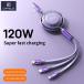 CAFELE Retractable Charger Cable for iPhone 16 15 14 13 12 11 120w 3 in 1 F