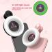Macro Lens for Mobile 15X Fill Ring Light with LED Selfie Live Lamp Camera