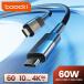 Toocki USB 3.2 Gen2 Cable Type C To C 40Gbps Transfer Data Cord 4K 60Hz Aud