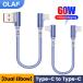 10CM 20CM Short Elbow USB C Cable 60W Fast Charging Type C Data Cable For i