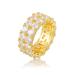 pave кольцо Brin Brin мужской кольцо Gold CZ циркон широкий flat удар [ включая доставку ]