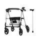  серебристый машина уход приспособление для ходьбы . ходунки 4 колесо ходьба машина ручная тележка простой . инвалидная коляска покупка для складной тип мобильный удобный compact корзина имеется салон уличный двоякое применение . человек пожилые люди 