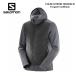  Salomon SALOMON PULSE HYBRID HOODIE MENS FORGED IRON BLACK Pal s hybrid f-ti