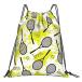  теннис ракетка & мяч рисунок draw -тактный кольцо сумка мешочек napsakTE049974 lime зеленый × черный (25y9m)