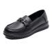  Loafer женский толщина низ подошва туфли без застежки мягкий soft кожа ходить на работу посещение школы усталость трудно коричневый n ключ туфли-лодочки работа офис легкий 