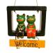 Welcome plate wellcome frog cup ru black Asian miscellaneous goods burr miscellaneous goods 