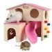 Bluestarz13923 хомяк house из дерева 2 -этажное здание натуральное дерево Play house домашнее животное раздвижной маленький магазин мелкие животные. .. дом развлечение место маленький животное скользить 