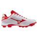  Mizuno (MIZUNO) бейсбол отметка шиповки подушка Revo dia (25aw) белый x красный 23.0-29.0cm 3E соответствует широкий 11GP252562