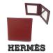 [ прекрасный товар ] Hermes зеркало зеркало кожа красный чай 8cm compact зеркало Франция производства складывающийся пополам ручное зеркало 2 поверхность путешествие ap8357[ один . быстрое решение ]