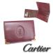 [ как новый - очень красивый товар ] Cartier [ Uni -k модель ] Must футляр для карточек чехол для пропуска чехол для проездного билета [ левый правый верх и низ складной ] коробка ap8603[ один . быстрое решение ]