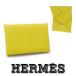 [ как новый - очень красивый товар ] Hermes karu vi lime желтый цвет SV металлические принадлежности shebru выемка ruY печать YSI 008 DB футляр для карточек футляр для визитных карточек ap9503[ один . быстрое решение ]