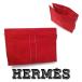 [ как новый - очень красивый товар ] Hermes do- vi ru красный сумка красный белый стежок rouge парусина клатч ap9537[ один . быстрое решение ]