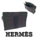 [ как новый - очень красивый товар ] Hermes Herline Mini сумка 19cm косметичка серый парусина ap9779[ один . быстрое решение ]