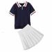  Kids Golf одежда Junior ребенок девушки две части короткий рукав tops рубашка-поло . свет шорты юбка брюки белый розовый 