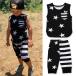  baby мужчина Европа и Америка способ casual summer стиль симпатичный звезда рисунок принт безрукавка майка чёрный хлопок материалы полоса длинные брюки длинные брюки обычно 