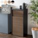  waste basket trash can 45 liter stylish wooden kitchen living with casters . dumpster storage crevice black Brown 