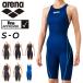  Arena swimsuit swim .. lady's FINA approval swim wear for competition ARENA aqua advanced half spats bla cup less /ARN-1020W[ returned goods un- possible ]