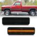 NSLUMO LED Front Side Marker Lights Replacement for 1972-1993 Do'dge Ram D150 D250 D350 W250 Pickup Ramcharger, Smoke Lens Amber Led Pair Driver Passe