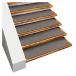 House, Home and More Set of 12 Skid-Resistant Carpet Stair Treads - Gray - 8 Inches X 23.5 Inches