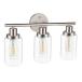 Unicozin 3 Light Vanity Lights, Matt Nickel Wall Sconce Light with Clear Glass, Bathroom Light Fixtures, Wall Lights for Mirror, Living Room, Bedroom,