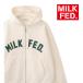 �p�[�J�[ �~���N�t�F�h MILKFED ARCH LOGO ZIP UP HOODIE ���f�B�[�X �����Y �� �X�E�F�b�g �W�b�v�A�b�v �u���b�N