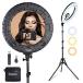 Inkeltech Ring Light - 18 inch 60 W Dimmable LED Ring Light Kit with Stand - Adjustable 3000-6000 K Color Temperature Lighting for Vlog, Makeup, YouTu