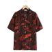 NIPOALOHA / �j�|�A���n �F SILK CUPRO SHORT SLEEVE ALOHA SHIRT�qONE HUDRED TIGERS / BLACK / RED TIGER�r �F N26-SCSH05