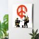  банк si-Banksy искусство panel Peace Sign Soldiers интерьер искусство банк si- произведение постер 