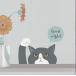  переключатель стикер кошка кошка настенный стикер симпатичный модный Mini прокат OK.... ... Cafe кухня Monotone животное птица туалет наклейка наклейка тип 
