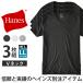 Hanes ヘインズ 半袖Tシャツ メンズ 3Pパック インナーTシャツ 選べる襟元2タイプ クルーネック Vネック 綿100％ 白 ホワイト セール